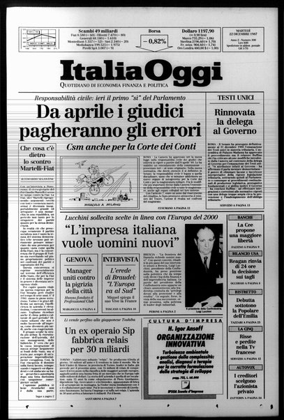 Italia oggi : quotidiano di economia finanza e politica